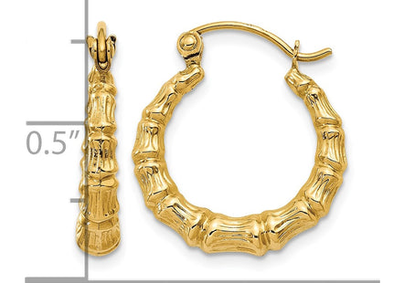 14K gold hoop earrings, further view