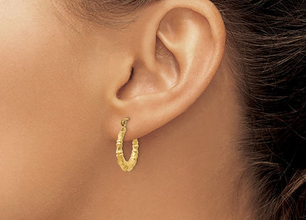 14K gold claddagh hoop earrings, another view