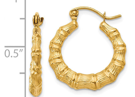 14K gold claddagh hoop earrings, further view