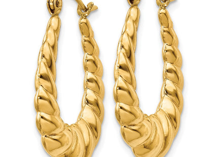 14K gold hoop earrings, alternate view