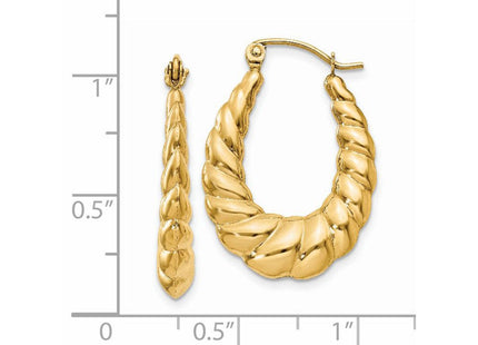 14K gold hoop earrings, further view