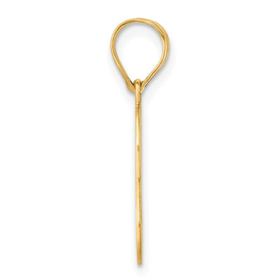 14K Brushed Border Script Number 8 Pendant