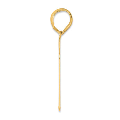 14K Brushed Border Script Number 11 Pendant
