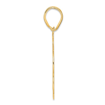 14K Brushed Border Script Number 13 Pendant