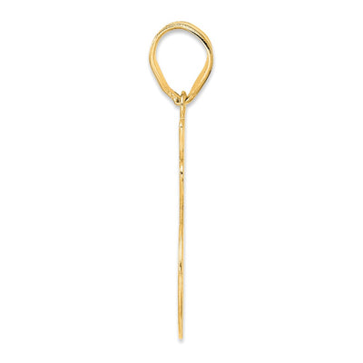 14K Brushed Border Script Number 16 Pendant