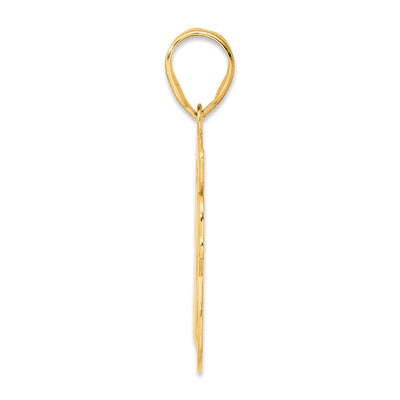 14K Brushed Border Script Number 18 Pendant