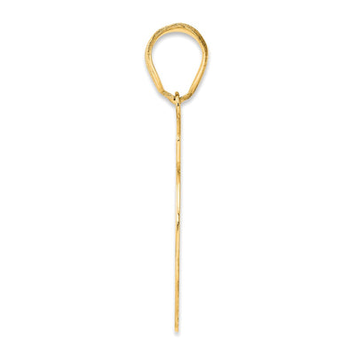 14K Brushed Border Script Number 19 Pendant