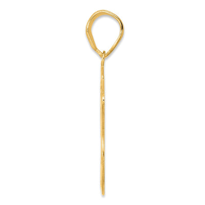 14K Brushed Border Script Number 26 Pendant