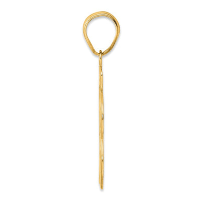 14K Brushed Border Script Number 33 Pendant