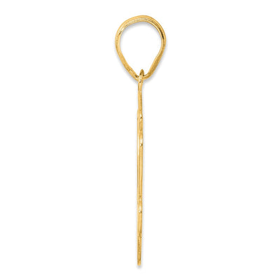 14K Brushed Border Script Number 34 Pendant