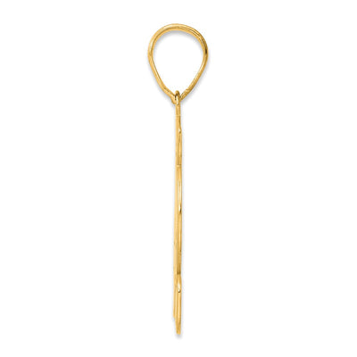 14K Brushed Border Script Number 42 Pendant