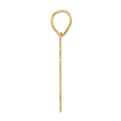 14K Brushed Border Script Number 54 Pendant