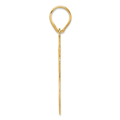 14K Brushed Border Script Number 56 Pendant