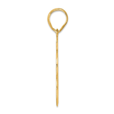 14K Brushed Border Script Number 63 Pendant