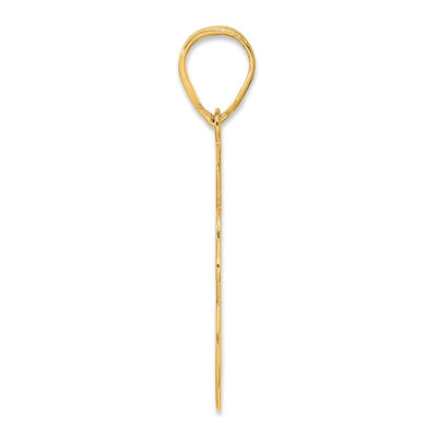 14K Brushed Border Script Number 68 Pendant