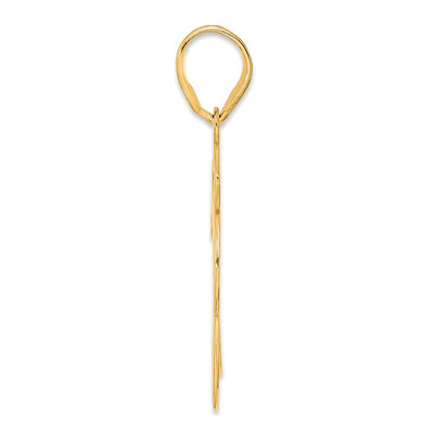 14K Brushed Border Script Number 73 Pendant
