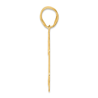 14K Brushed Border Script Number 74 Pendant