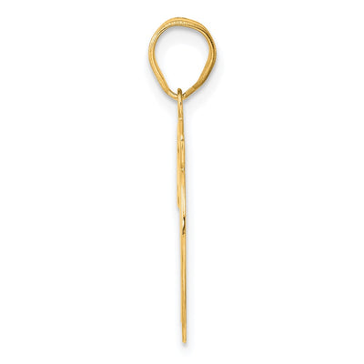 14K Brushed Border Script Number 79 Pendant