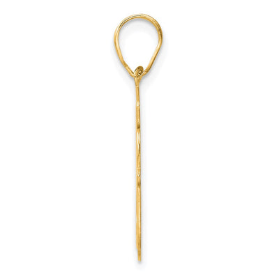 14K Brushed Border Script Number 80 Pendant