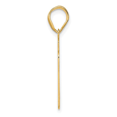14K Brushed Border Script Number 81 Pendant