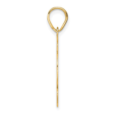 14K Brushed Border Script Number 82 Pendant