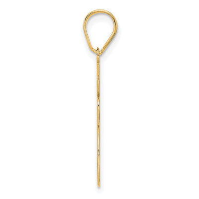 14K Brushed Border Script Number 85 Pendant