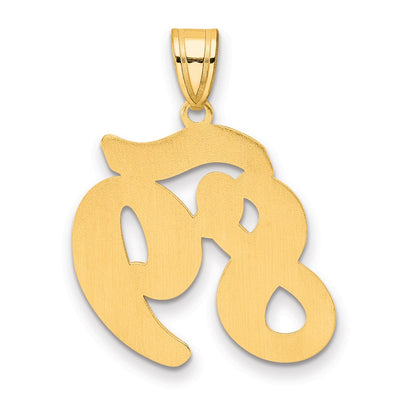 14K Brushed Border Script Number 89 Pendant