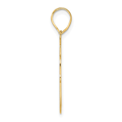 14K Brushed Border Script Number 90 Pendant
