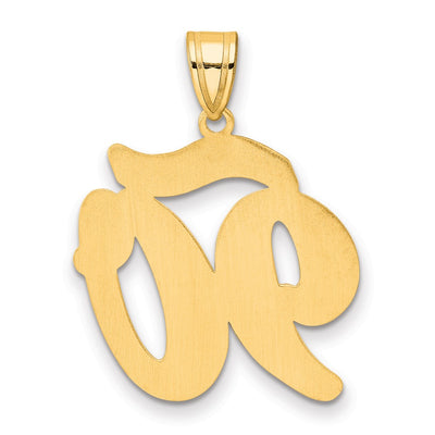 14K Brushed Border Script Number 90 Pendant