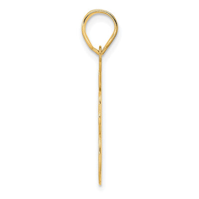 14K Brushed Border Script Number 98 Pendant
