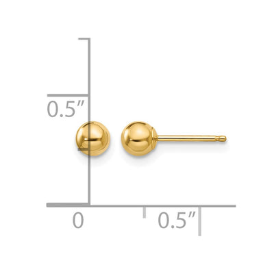 14K Madi K Polished Ball Post Earrings, 4 x 4mm