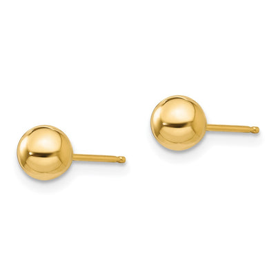 14K Madi K Polished Ball Post Earrings, 5 x 5mm