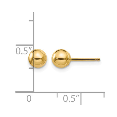 14K Madi K Polished Ball Post Earrings, 5 x 5mm