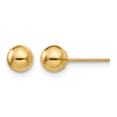 14K Madi K Polished Ball Post Earrings, 5 x 5mm