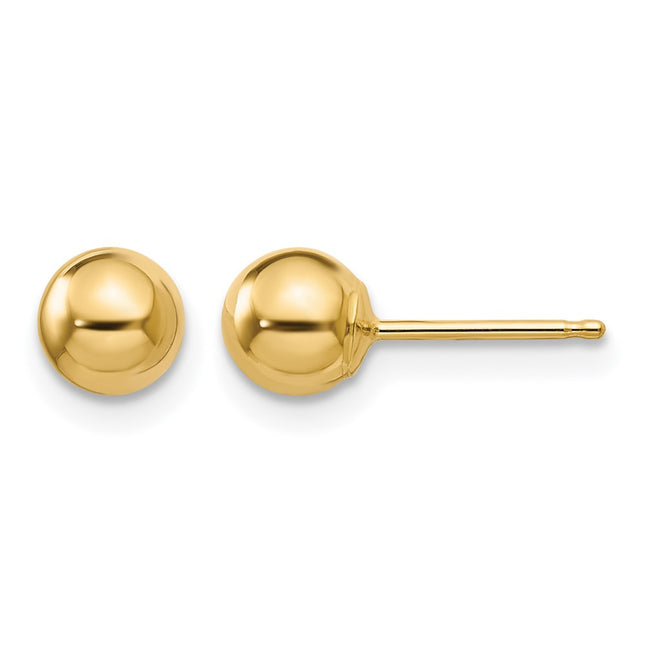 14k Madi K Polished Ball Post Earrings, 5 x 5mm