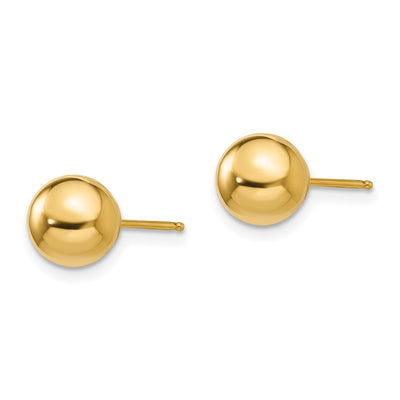14K Madi K Polished Ball Post Earrings, 7 x 7mm