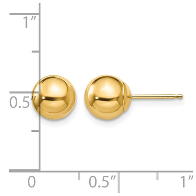 14K Madi K Polished Ball Post Earrings, 7 x 7mm