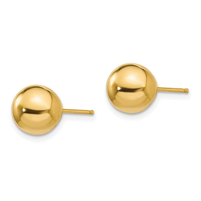 14K Madi K Polished Ball Post Earrings, 8 x 8mm
