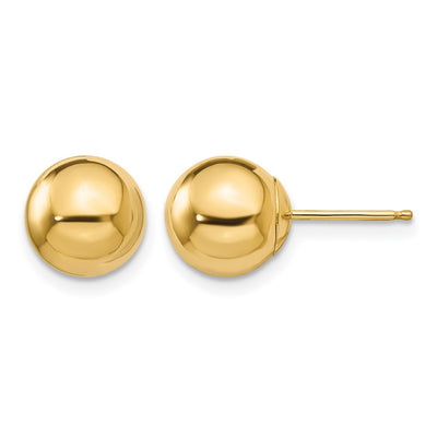 14K Madi K Polished Ball Post Earrings, 8 x 8mm