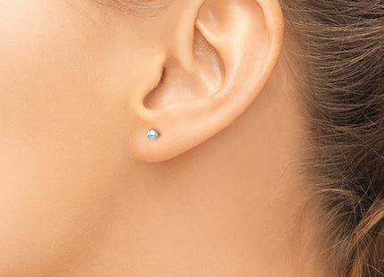 14k White Gold Madi K Polished Ball Post Earrings, 3 x 3mm