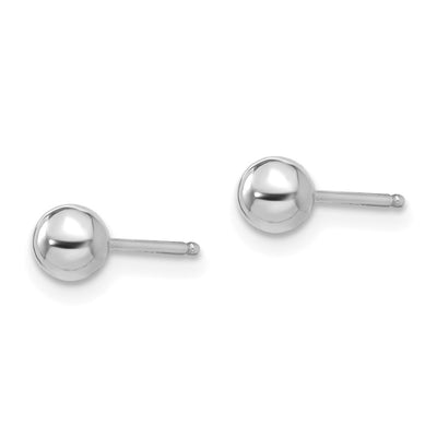 14K White Gold Madi K Polished Ball Post Earrings, 4 x 4mm