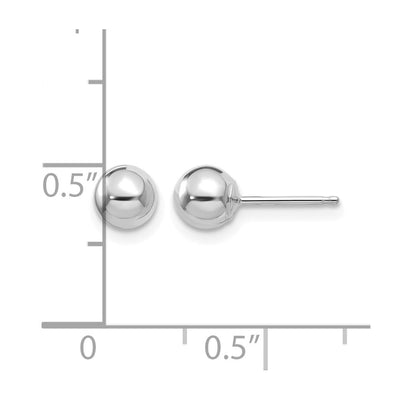 14K White Gold Madi K Polished Ball Post Earrings, 5 x 5mm