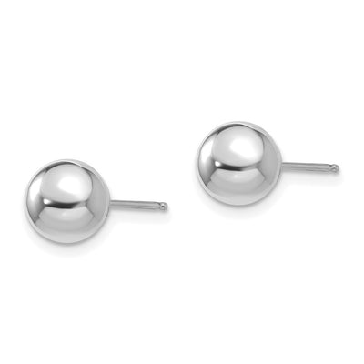 14K White Gold Madi K Polished Ball Post Earrings, 7 x 7mm