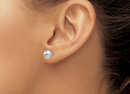 14k White Gold Madi K Polished Ball Post Earrings, 7 x 7mm