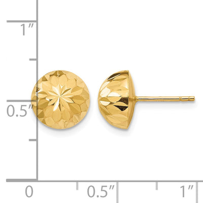 14K Madi K Polished & Diamond-Cut Button Post Earrings, 9 x 9mm