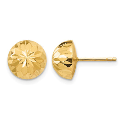14K Madi K Polished & Diamond-Cut Button Post Earrings, 9 x 9mm