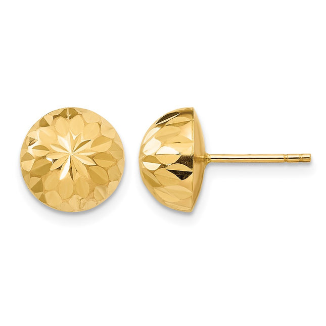 14k Madi K Polished & Diamond-Cut Button Post Earrings, 9 x 9mm