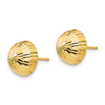 14K Madi K Polished & Diamond-Cut Button Post Earrings, 10 x 10mm