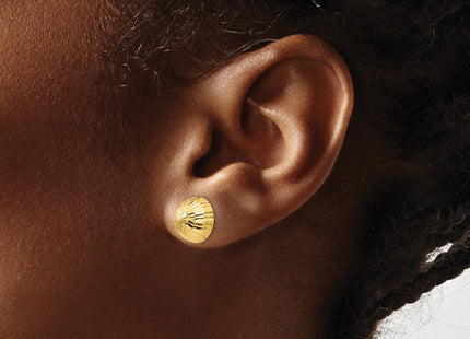 14k Madi K Polished & Diamond-Cut Button Post Earrings (Style SE131)