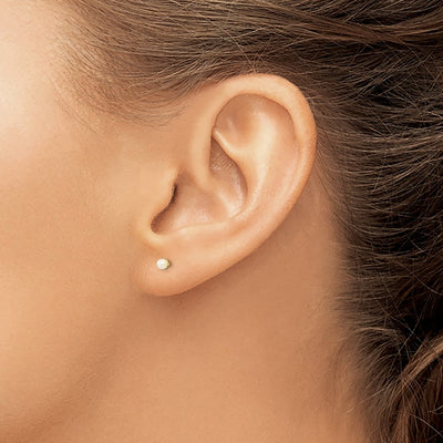 14K Madi K 2.5- White Button Freshwater Cultured Pearl Screwback Post Earrings